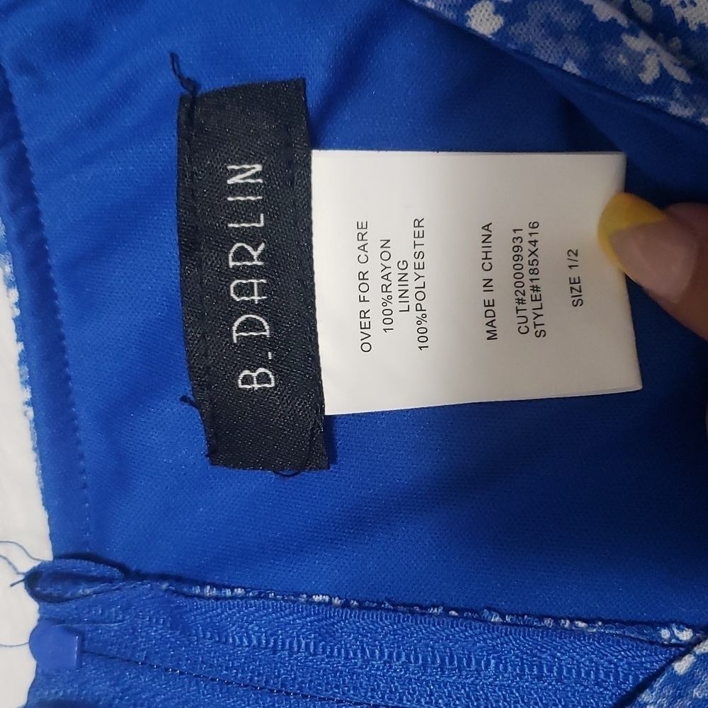 B.DARLIN FLORAL BLUE MINI DRESS SIZE 1/2 - Picture 8 of 11